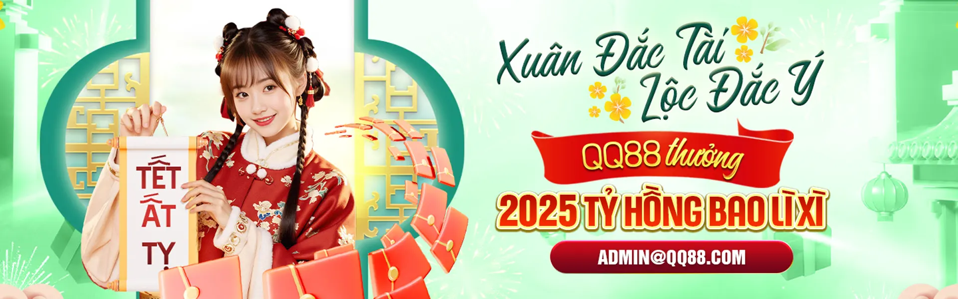 qq88 banner 2025 xuân hồng bao lì xì